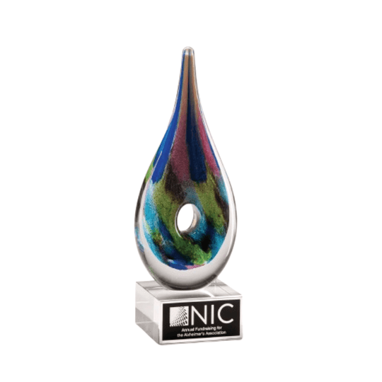 Colorful Art Glass Award for Achievement and Recognition - Laser Traditions Engraving & Gift