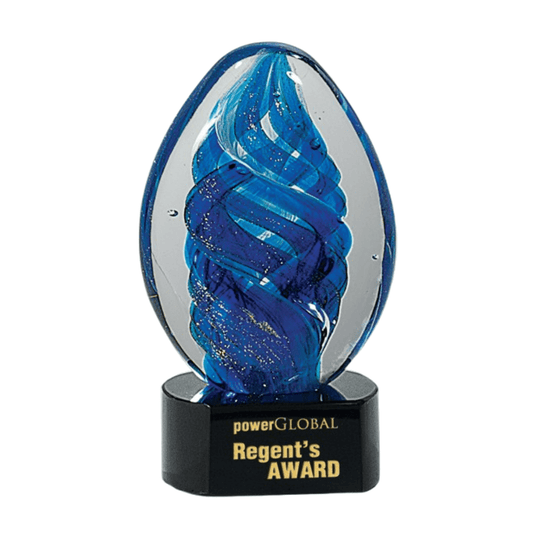 Personalized Hand - Blown Glass Award Sculpture - Laser Traditions Engraving & Gift