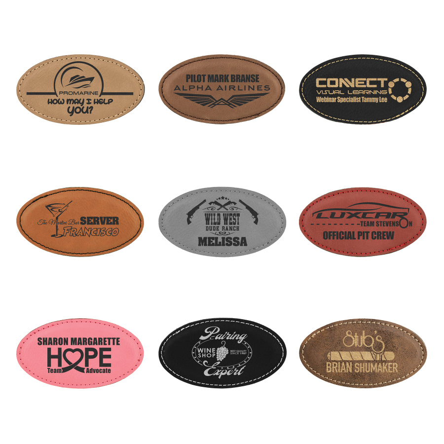 Customizable Leatherette Name Badge with Magnet