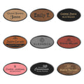 oval framed leatherette badge collage