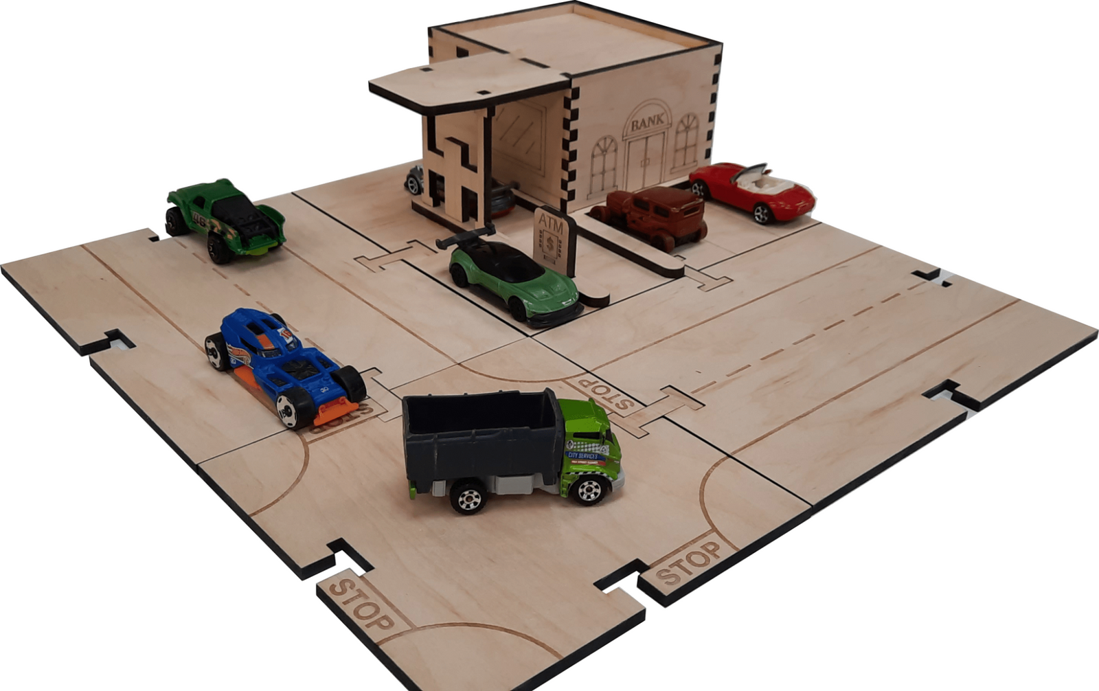 Bank Building Kit DIY Matchbox Hot wheels Toy - Laser Traditions Engraving & Gift