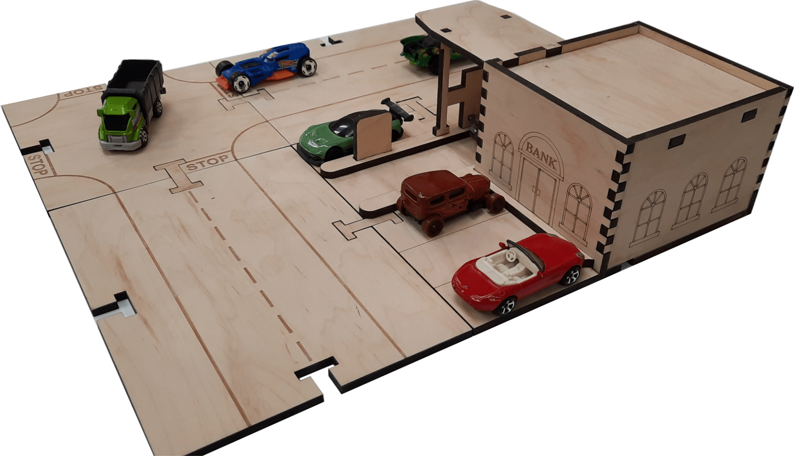 Bank Building Kit DIY Matchbox Hot wheels Toy - Laser Traditions Engraving & Gift