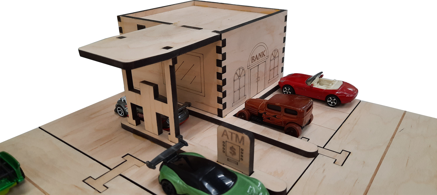 Bank Building Kit DIY Matchbox Hot wheels Toy