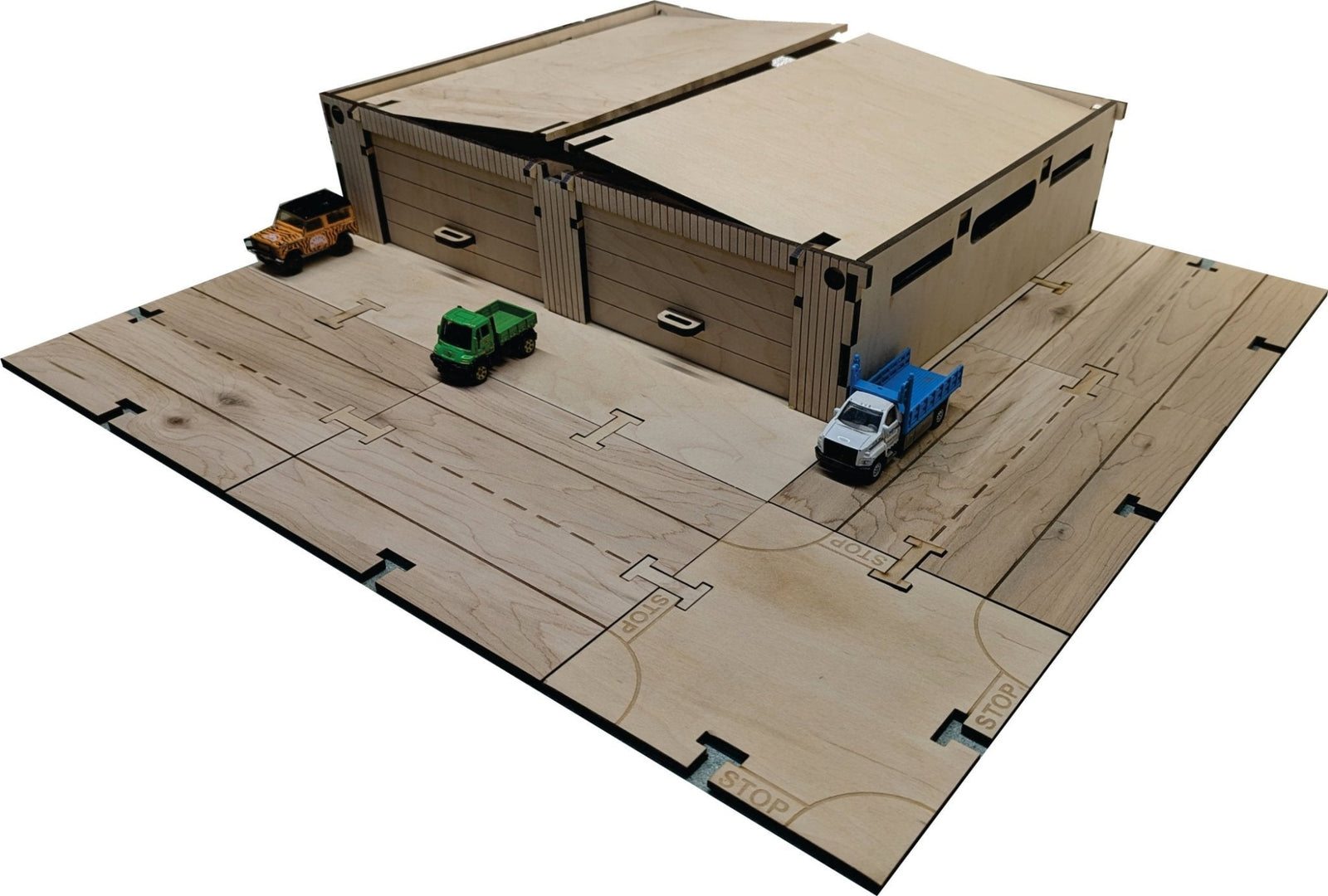 Large Farm Tractor Workshop Building Kit DIY Matchbox Hot wheels Toy - Laser Traditions Engraving & Gift