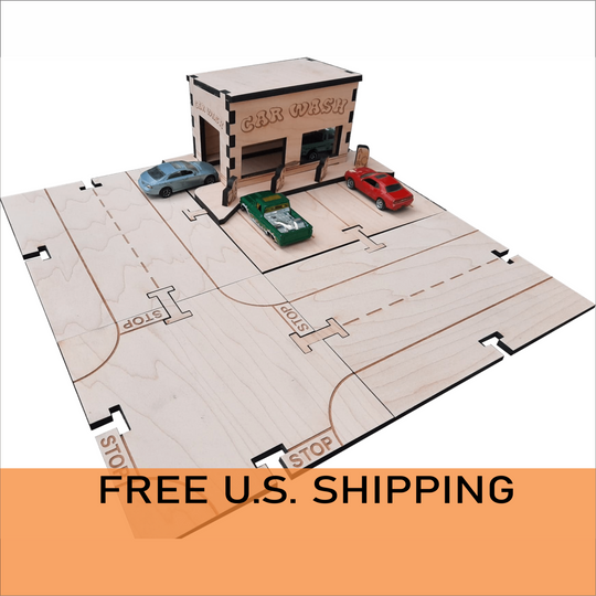 Car Wash Building Kit DIY Matchbox Hotwheels Toy - My Car City Building Sets - Laser Traditions Engraving & Gift