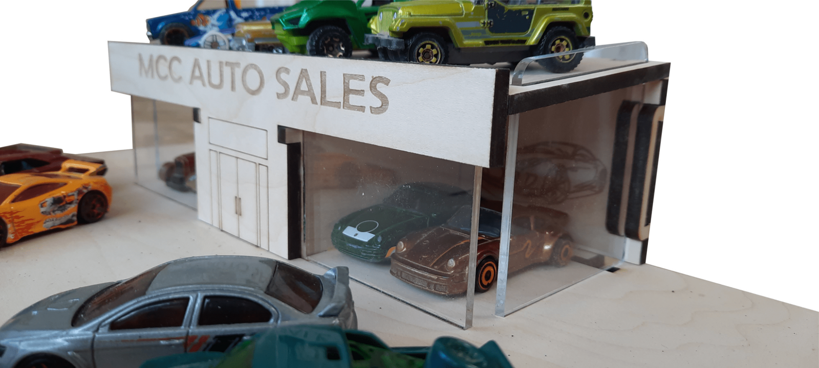 Car Dealer Building Kit DIY Matchbox Hot Wheels Toy - Laser Traditions Engraving & Gift