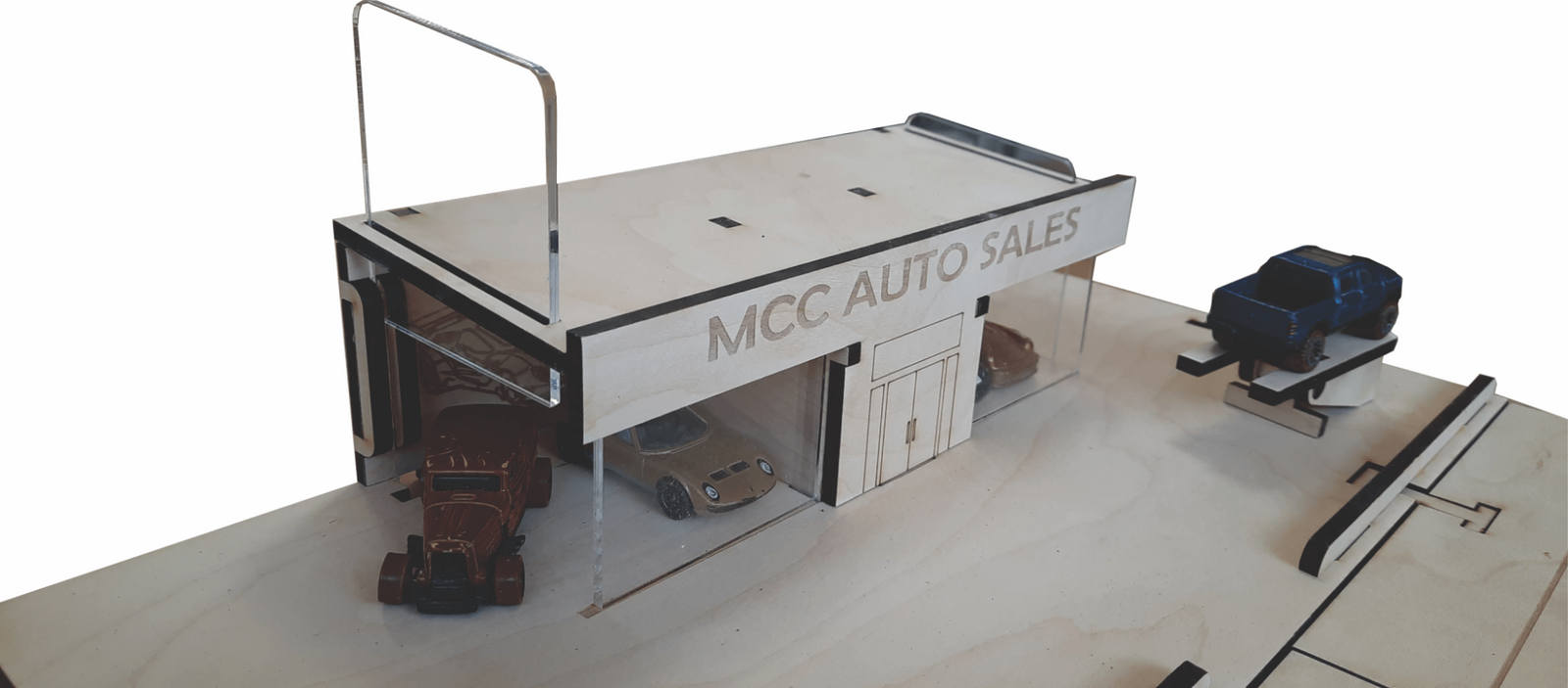 Car Dealer Building Kit DIY Matchbox Hot Wheels Toy - Laser Traditions Engraving & Gift