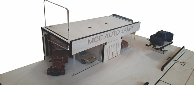 MCC Car Dealer closeup glass view