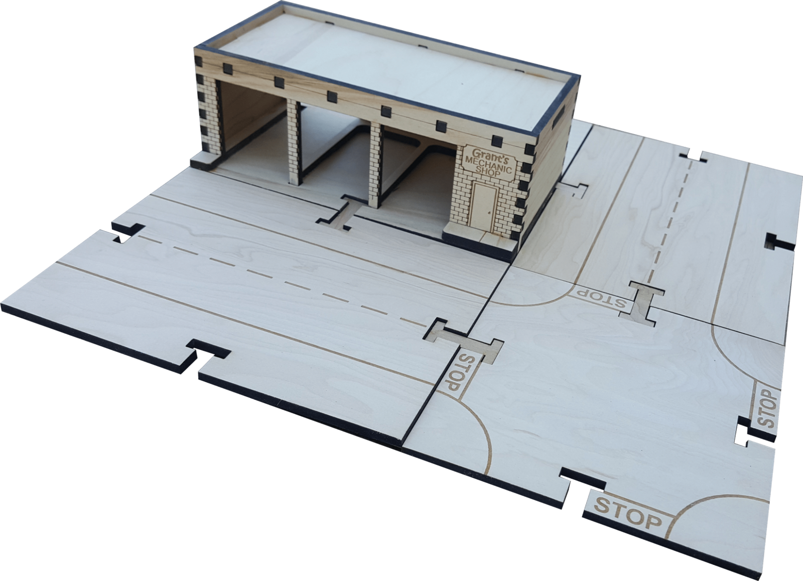 Mechanic Garage Building Kit DIY Matchbox Hotwheels Toy Garage - My Car City Building Sets - Laser Traditions Engraving & Gift