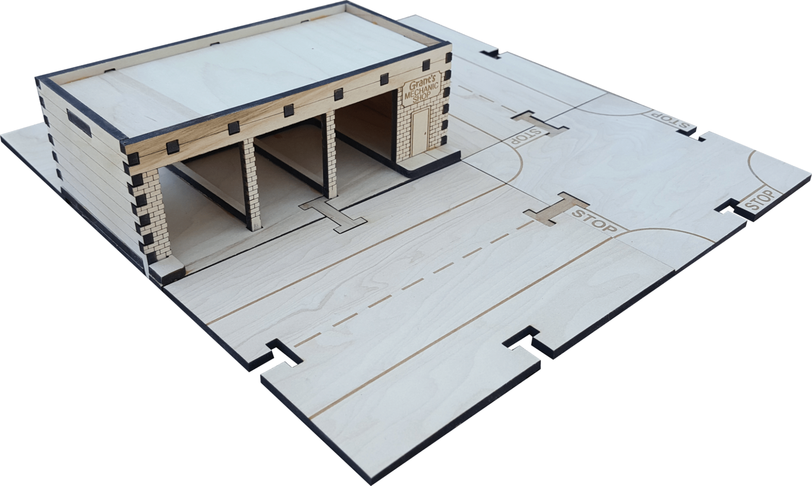 Mechanic Garage Building Kit DIY Matchbox Hotwheels Toy Garage - My Car City Building Sets - Laser Traditions Engraving & Gift