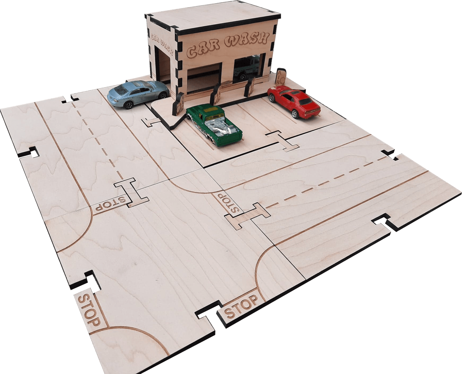 Car Wash Building Kit DIY Matchbox Hotwheels Toy - My Car City Building Sets - Laser Traditions Engraving & Gift