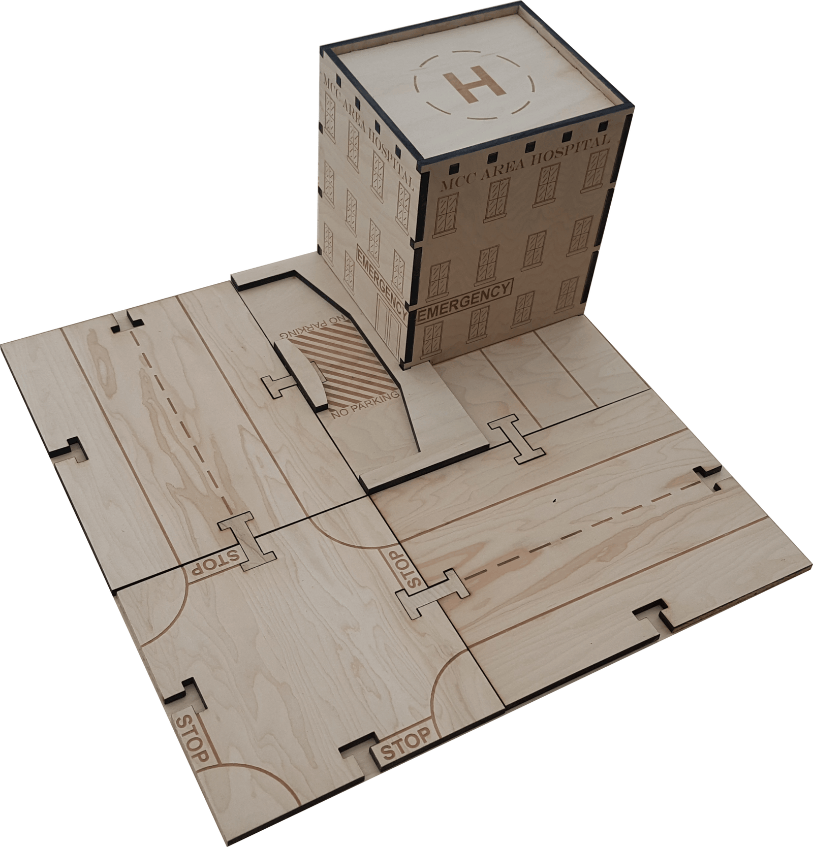 Hospital Building Kit DIY Matchbox Hotwheels Toy - Laser Traditions Engraving & Gift