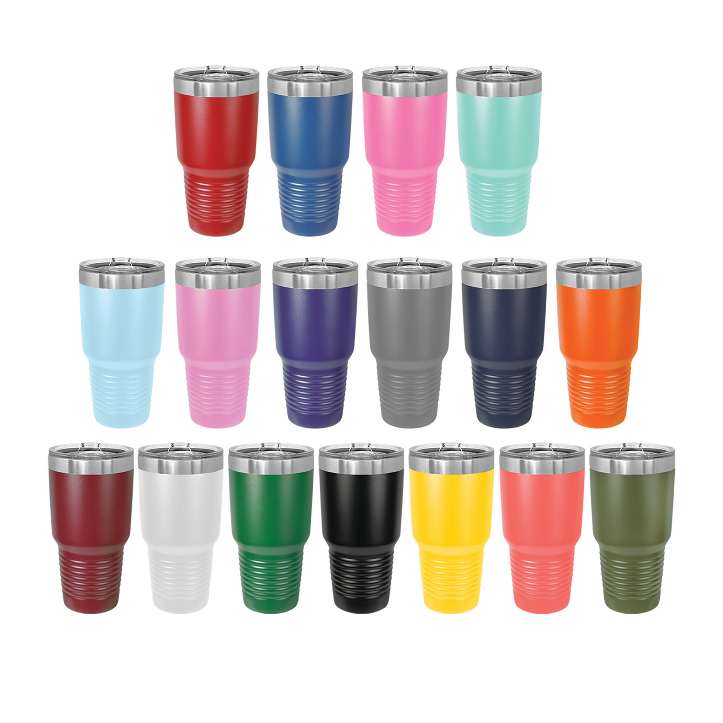 Polar Camel 30 oz. Vacuum Insulated Ringneck Tumbler with Clear Lid