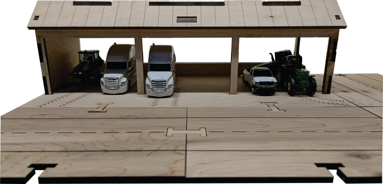 Farm Machine Shed Building Kit DIY Matchbox Hotwheels Toy Garage - My Car City Building Sets - Laser Traditions Engraving & Gift