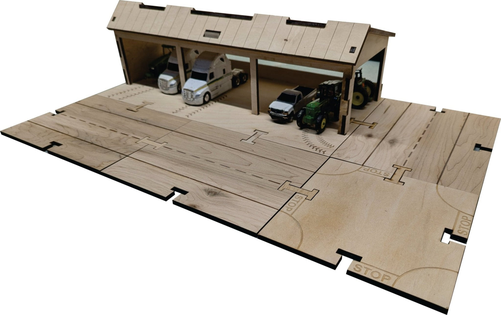 Farm Machine Shed Building Kit DIY Matchbox Hotwheels Toy Garage - My Car City Building Sets - Laser Traditions Engraving & Gift