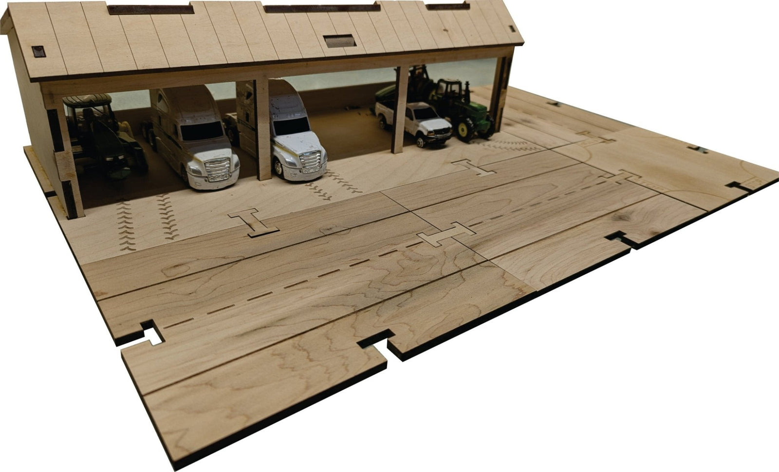 Farm Machine Shed Building Kit DIY Matchbox Hotwheels Toy Garage - My Car City Building Sets - Laser Traditions Engraving & Gift