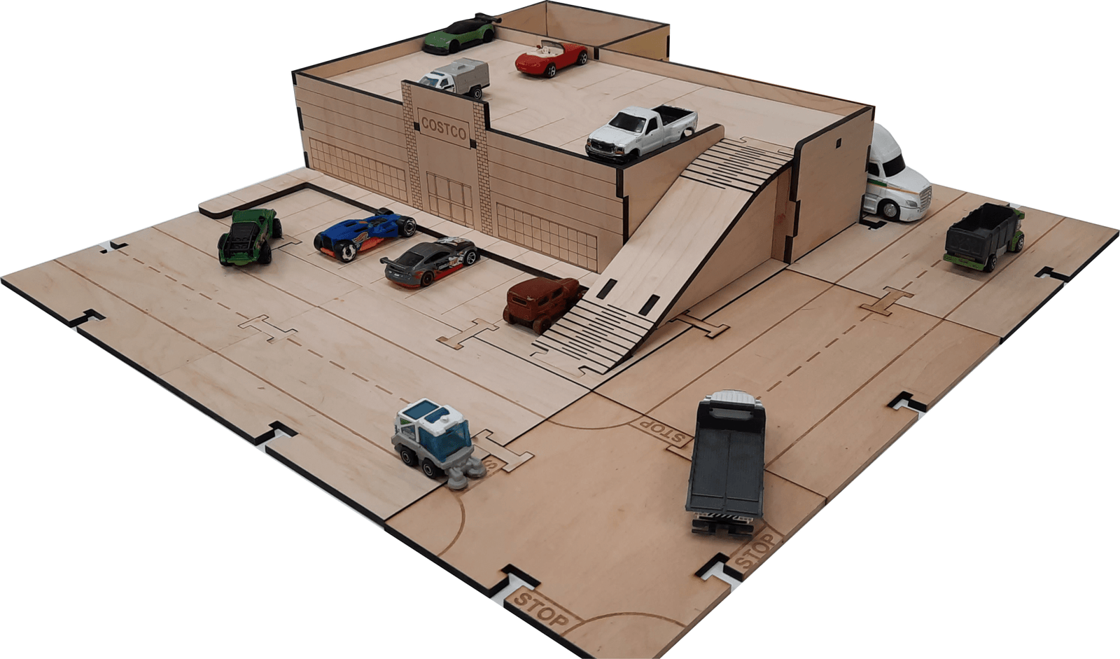 Large Store and Loading Dock Building Kit DIY Matchbox Hot wheels Toy - Laser Traditions Engraving & Gift