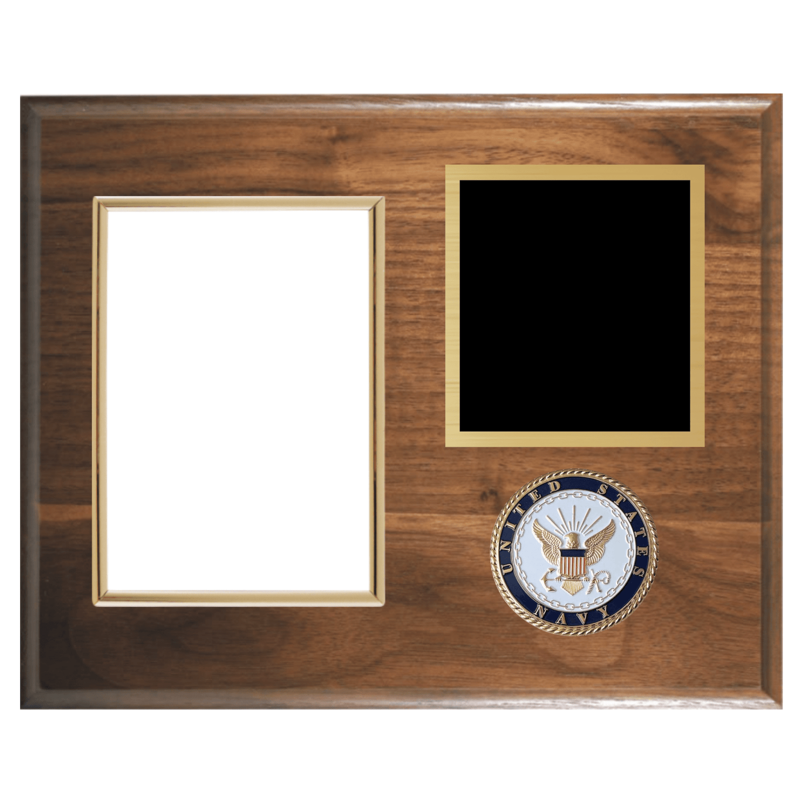 Personalized Navy Memorial Plaque – Custom Laser Engraved Tribute in Solid Walnut - Laser Traditions Engraving & Gift