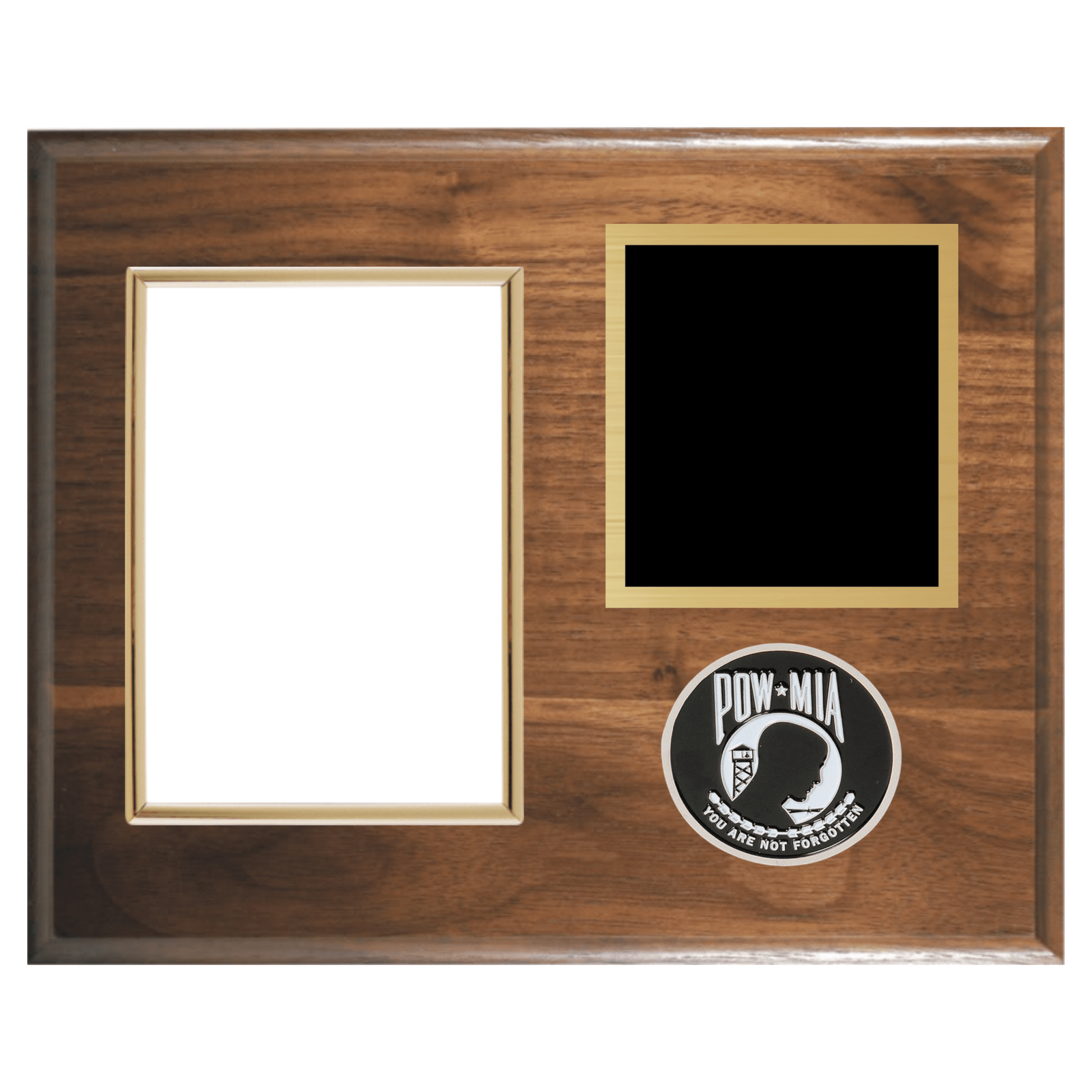 US POW MIA Genuine Walnut Photo Plaque – Custom Engraved - Laser Traditions Engraving & Gift